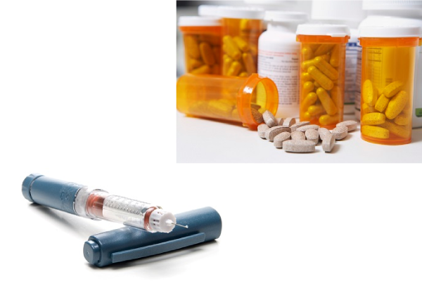 pill bottles and autoinjectors